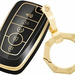 Best deal ???? For Ford Key Fob Cover Car Key Case Shell With Gold Keychain Fit Ford Fusion F150 F250 F350 F450 F550 Edge Explorer White ✔️