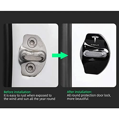 Cheapest ✔️ 4PCS Door Stopper Covers Compatible With Tesla Model 3/Y Stainless Steel Car Door Lock Cover Door Guard Lock For Tesla Accessories ???? 5 Cheapest ✔️ 4PCS Door Stopper Covers Compatible With Tesla Model 3/Y Stainless Steel Car Door Lock Cover Door Guard Lock For Tesla Accessories ???? - Image 3