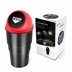 Best deal ✔️ Car Garbage Can With Lid, Leakproof Vehicle Automotive Cup Holder Car Trash Can , Small Trash Bin For Automotive Office Home Kitchen(Black, 1) ???? -Car Seat Covers shop 41Al7y7ArEL