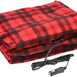Deals ✨ Electric Car Blanket- Heated 12 Volt Fleece Travel Throw For Car And RV-Great For Cold Weather, Tailgating, And Emergency Kits By Stalwart-BLACK/WHITE 59” (L) X 43” (W) ???? -Car Seat Covers shop 41BAM5H4I L. AC