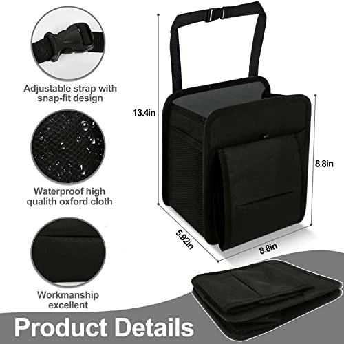 Cheap ???? BOHAIPAN Car Trash Can, Hanging Car Trash Bag, Washable Eco-Friendly Car Trash Can, Car Garbage Bag With Storage Pockets, Car Accessories Paper Towel Bag, For Outdoor Traveling Vehicles (Black) ???? 4 Cheap ???? BOHAIPAN Car Trash Can, Hanging Car Trash Bag, Washable Eco-Friendly Car Trash Can, Car Garbage Bag With Storage Pockets, Car Accessories Paper Towel Bag, For Outdoor Traveling Vehicles (Black) ???? - Image 2