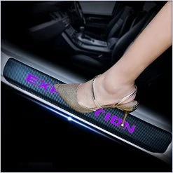 New ✨ Kaiweiqin 4Pcs Car Door Sill Scuff Plate Cover For Ford Escape Welcome Pedal Protection Car Carbon Fiber Sticker Threshold Door Entry Guard Decorative Pink ???? -Car Seat Covers shop 41CB vrriTL. AC