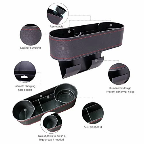 New ???? Car Seat Organizer Cup Drink Holders,Multifunctional Gap Filler Storage Box,Insert Organization Helps Reduce Distracted Driving&Holds Phone Mount Mug Bottle Cellphones Coasters Wallet Cards (Black) ???? 4 New ???? Car Seat Organizer Cup Drink Holders,Multifunctional Gap Filler Storage Box,Insert Organization Helps Reduce Distracted Driving&Holds Phone Mount Mug Bottle Cellphones Coasters Wallet Cards (Black) ???? - Image 2