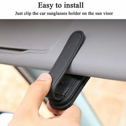 New ???? KIWEN ???? Sunglasses Holders For Car Sun Visor, Magnetic Leather Glasses Eyeglass Hanger Clip For Car, Ticket Card Clip Eyeglasses Mount, Car Visor Accessories(Black) ⭐ -Car Seat Covers shop 41CzgtJME8L