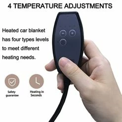 Promo ???? Electric Car Blanket, Reversible Sherpa/Fleece Warm Car Travel Blanket With Intelligent Temp For Cars, Trucks And RV - Great For Winter, Home, Road Trip And Camping Use (58"x41") Black Gray White Plaid ???? -Car Seat Covers shop 41DN6wtJFYL