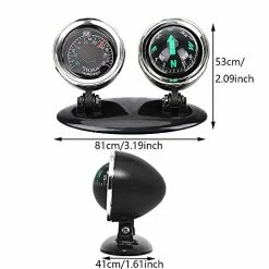 Discount ???? Adjustable Vehicle Mount Dashboard Compass 2 In 1 Car Thermometer Compass Navigation/Direction Guide Ball Black With Adhesive For Marine Boat Car Truck ⭐