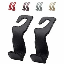 Cheap ✔️ Headrest Hooks For Car, Leather Car Purse Hooks Hanger Holder Hook For Hanging Purses And Bags And ???? Coats, 2Pack Black ????