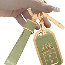 Cheap ???? Key Fob Cover ，Two Different Materials Keychain Accessories，5 Colors TPU Key Cover .for Honda Accord Civic Etc Smart Key 。 (White-A) ❤️ -Car Seat Covers shop 41EBoZPQ3QL. AC