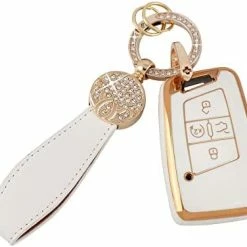 Best Pirce ???? Car Key Cover For Volkswagen Jetta Tiguan Atlas Arteon Taos TPU Soft Keys Fob Case Shell Glitter Keychain Keys Accessories White Gold Girl ???? Women ⭐ -Car Seat Covers shop 41ELgiQXoxL. AC