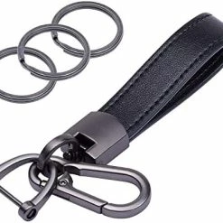 Hot Sale ???? Genuine Leather Car Keychain, Universal Key Fob Keychain Leather Key Chain Holder For Men And ???? Women, 360 Degree Rotatable, With Anti-lost D-ring, 3 Keyrings - Black (Carabiner Clip) ???? 15 Hot Sale ???? Genuine Leather Car Keychain, Universal Key Fob Keychain Leather Key Chain Holder For Men And ???? Women, 360 Degree Rotatable, With Anti-lost D-ring, 3 Keyrings - Black (Carabiner Clip) ???? -Car Seat Covers shop 41EPzBKEv8L. AC