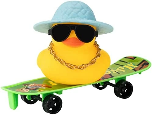 Brand new ⌛ Car Duck Ornament Rubber Duck Car Dashboard Decoration For Car Dashboard Decoration Accessories With Mini Hat, Necklace, ???? Sunglasses, Chair Or Skateboard (D-Green) ???? 16 Brand new ⌛ Car Duck Ornament Rubber Duck Car Dashboard Decoration For Car Dashboard Decoration Accessories With Mini Hat, Necklace, ???? Sunglasses, Chair Or Skateboard (D-Green) ???? - Image 14