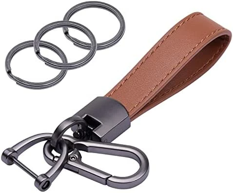 Hot Sale ???? Genuine Leather Car Keychain, Universal Key Fob Keychain Leather Key Chain Holder For Men And ???? Women, 360 Degree Rotatable, With Anti-lost D-ring, 3 Keyrings - Black (Carabiner Clip) ???? 11 Hot Sale ???? Genuine Leather Car Keychain, Universal Key Fob Keychain Leather Key Chain Holder For Men And ???? Women, 360 Degree Rotatable, With Anti-lost D-ring, 3 Keyrings - Black (Carabiner Clip) ???? - Image 9