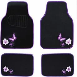 Deals ???? Universal Fit Embroidery Butterfly And Flower Car Floor Mats, Pink Car Floor Mats Fit 95% Automotive,SUVS,Sedan,Vans,for ???? Women,Girly,Set Of 4 (Black With Pink) Purple Butterfly Flower ✨ -Car Seat Covers shop 41G17y4o1oL. AC