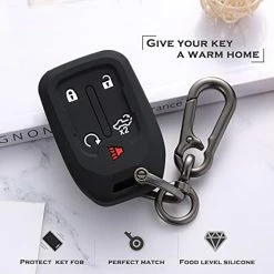 Budget ???? 2PCS Silicone Smart Key Fob Case Cover For 2023 2022 2021 2020 2019 Chevy Silverado And GMC Sierra 1500 2500HD 3500HD, Remote Protector Accessories Holder(5-Button, Black And Black) ❤️ -Car Seat Covers shop 41GXCBxwGJL