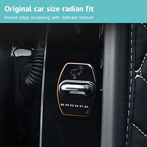 Flash Sale ???? HLmmby For Bronco Accessories 2 Door 4 Door Lock Cover Stainless Steel Door Arm Protection Cover Trim Interior Accessories Door Lock Latchs Cover For Ford Bronco 2022 2021(Black) ✔️ 6 Flash Sale ???? HLmmby For Bronco Accessories 2 Door 4 Door Lock Cover Stainless Steel Door Arm Protection Cover Trim Interior Accessories Door Lock Latchs Cover For Ford Bronco 2022 2021(Black) ✔️ - Image 4