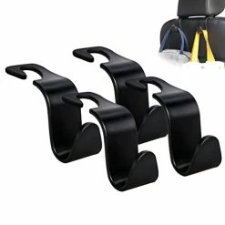 Hot Sale ❤️ Car Seat Headrest Hook 4 Pack Hanger Storage Organizer Universal For ???? Handbag Purse ???? Coat Fit Universal Vehicle Car Black S Type ????