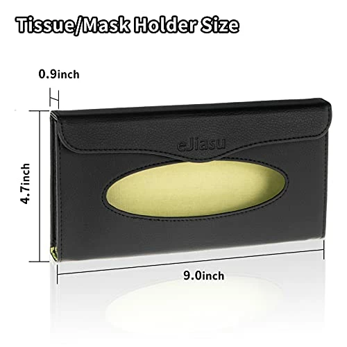 Hot Sale ???? EJiasu Car Tissue Holder, Sun Visor Napkin Holder, Car Visor Tissue Holder, PU Leather Backseat Tissue Case Holder For Car,Vehicle(black) ❤️ 6 Hot Sale ???? EJiasu Car Tissue Holder, Sun Visor Napkin Holder, Car Visor Tissue Holder, PU Leather Backseat Tissue Case Holder For Car,Vehicle(black) ❤️ - Image 4