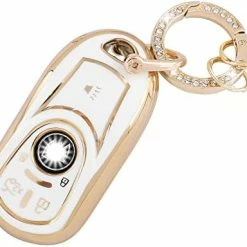 Hot Sale ???? For Chevy Key Fob Cover With Keychain Soft TPU Keys Protector Compatible With Chevrolet Equinox Malibu Camaro Traverse White Gold ???? -Car Seat Covers shop 41HfbBgJL. AC
