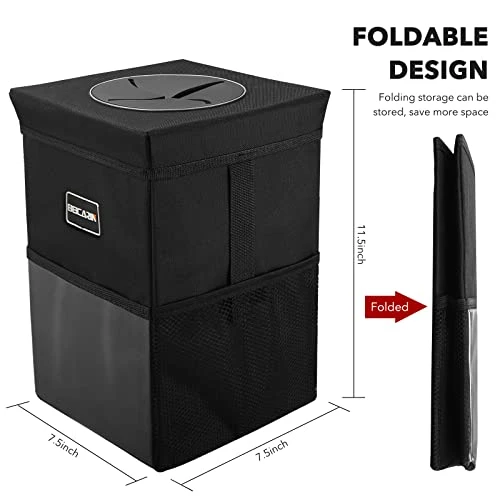 Buy ???? Car Trash Can With Lid - Car Trash Bag Hanging With Storage Pockets Leak-Proof Car Organizer Collapsible And Portable Waterproof Car Garbage Bin, 2.6 Gal Large Capacity Multipurpose Trash Bin For C ???? 5 Buy ???? Car Trash Can With Lid - Car Trash Bag Hanging With Storage Pockets Leak-Proof Car Organizer Collapsible And Portable Waterproof Car Garbage Bin, 2.6 Gal Large Capacity Multipurpose Trash Bin For C ???? - Image 3