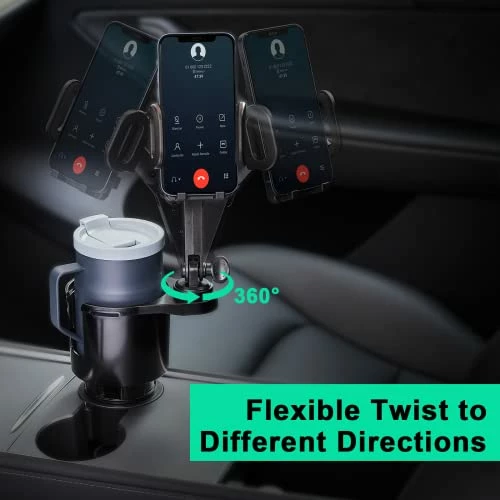 Budget ???? Car Cup Holder Expander Adjustable Base With Phone Mount THIS HILL 360° Rotation Cup Holder Cell Phone Holder For Car Compatible With IPhone/Samsung All Smartphone ???? 7 Budget ???? Car Cup Holder Expander Adjustable Base With Phone Mount THIS HILL 360° Rotation Cup Holder Cell Phone Holder For Car Compatible With IPhone/Samsung All Smartphone ???? - Image 5