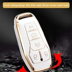 Deals ???? For Ford Key Fob Cover, Premium Soft TPU Full Protection Key Fob Case For Ford Fusion Mustang F150 Edge Explorer Lincoln MKZ MKC MKX Smart Remote Key Protector,Size A-ivory ???? -Car Seat Covers shop 41HwzYdN3aL