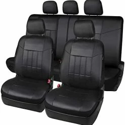 Coupon ???? Uto 2 Leather Car Seat Covers Black Universal Fit Cars SUV Trucks Front Seats With Airbag Platinum Set Black ???? -Car Seat Covers shop 41IGxjdqtL. AC