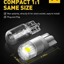 Flash Sale ⭐ 194 LED Bulbs White, Super Bright Unique 1:1 Design, License Plate Light 168 2825 W5W T10 Error Free Car Bulbs For Dome Map Door Courtesy Glove Box Trunk Light (Pack Of 2) ???? -Car Seat Covers shop 41INGxAg0GL