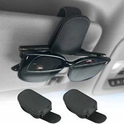 Deals ???? 2 Pieces Sunglass Holder For Car Visor, Magnetic Leather Eyeglass Hanger Clip For Car, Car Visor Accessories (Black) ???? -Car Seat Covers shop 41ImZs9bhoL. AC