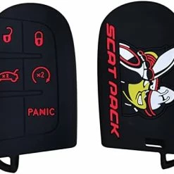 Hot Sale ???? GLAHORSE Rubber Smart 5 Buttons Key Cover Fob Case Shell Keyless Protector Jacket Glove Holder For Challenger Charger 392 Scat Pack (for Dodge) (for 392 Scat Pack-Black、) ???? -Car Seat Covers shop 41IqAJY6aL. AC