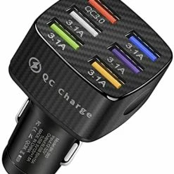 New ???? Car Charger Adapter, 6 USB Multi Port, Fast Charger, Include QC 3.0 And 5 Other Ports, Car Interior Accessories, Fit For IPhone 13/12/11/pro, Samsung Galaxy/Note S10/S9/S8, Android - Black ⌛ -Car Seat Covers shop 41K 1TWSjnL. AC