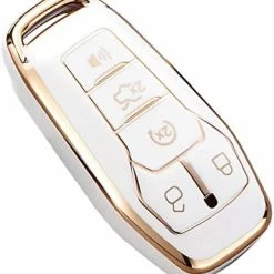 Deals ???? For Ford Key Fob Cover, Premium Soft TPU Full Protection Key Fob Case For Ford Fusion Mustang F150 Edge Explorer Lincoln MKZ MKC MKX Smart Remote Key Protector,Size A-ivory ???? -Car Seat Covers shop 41KK6w1EG7L. AC