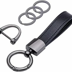 Hot Sale ???? Genuine Leather Car Keychain, Universal Key Fob Keychain Leather Key Chain Holder For Men And ???? Women, 360 Degree Rotatable, With Anti-lost D-ring, 3 Keyrings - Black (Carabiner Clip) ???? 14 Hot Sale ???? Genuine Leather Car Keychain, Universal Key Fob Keychain Leather Key Chain Holder For Men And ???? Women, 360 Degree Rotatable, With Anti-lost D-ring, 3 Keyrings - Black (Carabiner Clip) ???? -Car Seat Covers shop 41KeGserRgL. AC