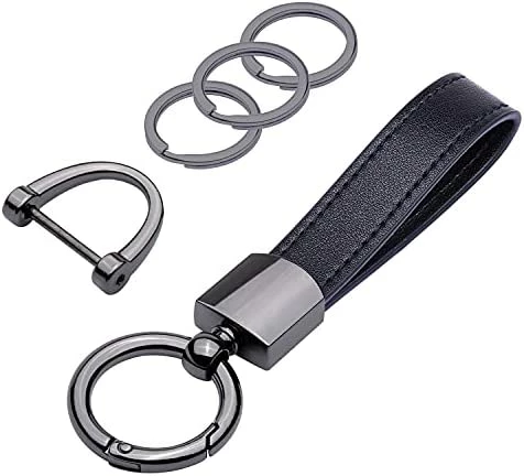 Hot Sale ???? Genuine Leather Car Keychain, Universal Key Fob Keychain Leather Key Chain Holder For Men And ???? Women, 360 Degree Rotatable, With Anti-lost D-ring, 3 Keyrings - Black (Carabiner Clip) ???? 6 Hot Sale ???? Genuine Leather Car Keychain, Universal Key Fob Keychain Leather Key Chain Holder For Men And ???? Women, 360 Degree Rotatable, With Anti-lost D-ring, 3 Keyrings - Black (Carabiner Clip) ???? - Image 4