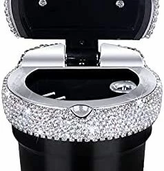 Promo ???? Car Ashtray Portable Bling Cigarette Smokeless Cylinder Cup Holder With Blue LED Light Indicator,Car Accessories For ???? Women,Ideal For Car,Home And Office,1 - Pack Black+White 1 -pack Purpl ???? -Car Seat Covers shop 41KzGWVHWHL. AC