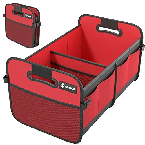 Hot Sale ???? Trunk Organizer For Car - Collapsible Trunk Storage With 11 Pockets & Reinforced Handles, SUV Trunk Organizers For Grocery Cargo Red ???? 3 Hot Sale ???? Trunk Organizer For Car - Collapsible Trunk Storage With 11 Pockets & Reinforced Handles, SUV Trunk Organizers For Grocery Cargo Red ????