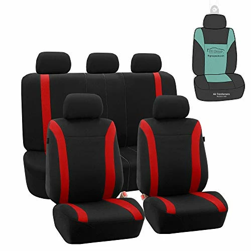 Best deal ⭐ Automotive Car Seat Covers Cosmopolitan Flat Cloth Full Set Red Seat Covers, (Airbag Compatible & Split Bench) With Gift Universal Fit Interior Accessories For Cars Trucks And SUVs ???? 3 Best deal ⭐ Automotive Car Seat Covers Cosmopolitan Flat Cloth Full Set Red Seat Covers, (Airbag Compatible & Split Bench) With Gift Universal Fit Interior Accessories For Cars Trucks And SUVs ????