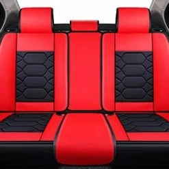 Best Sale ✨ Car Seat Covers Accessories Full Set Premium Nappa Leather Cushion Protector Universal Fit For Most Cars SUV Pick-up Truck, Automotive Vehicle Auto Interior Décor (OS-004 Red) Tan ???? -Car Seat Covers shop 41LeRI2n RL. AC