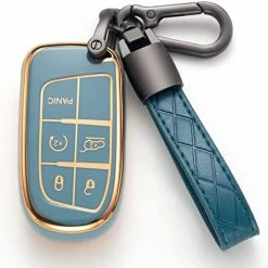Best deal ???? For Jeep Key Fob Cover With Leather Keychain Soft TPU Protection Key Case Compatible With Grand Cherokee Renegade Smart Key,Black ???? -Car Seat Covers shop 41LuRztOczL. AC