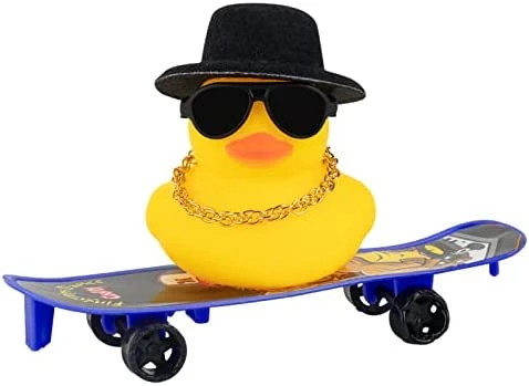 Brand new ⌛ Car Duck Ornament Rubber Duck Car Dashboard Decoration For Car Dashboard Decoration Accessories With Mini Hat, Necklace, ???? Sunglasses, Chair Or Skateboard (D-Green) ???? 15 Brand new ⌛ Car Duck Ornament Rubber Duck Car Dashboard Decoration For Car Dashboard Decoration Accessories With Mini Hat, Necklace, ???? Sunglasses, Chair Or Skateboard (D-Green) ???? - Image 13