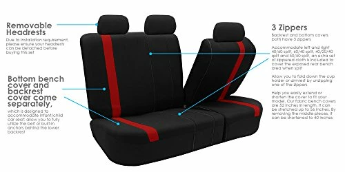 Best deal ⭐ Automotive Car Seat Covers Cosmopolitan Flat Cloth Full Set Red Seat Covers, (Airbag Compatible & Split Bench) With Gift Universal Fit Interior Accessories For Cars Trucks And SUVs ???? 6 Best deal ⭐ Automotive Car Seat Covers Cosmopolitan Flat Cloth Full Set Red Seat Covers, (Airbag Compatible & Split Bench) With Gift Universal Fit Interior Accessories For Cars Trucks And SUVs ???? - Image 4
