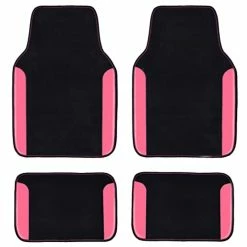 Best reviews of ???? Ainbow Waterproof Universal Fit Faux Leather Car Carpet- Anti-Slip Nibbed Backing Floor Mats For SUV, Vans,Sedans,Trucks, Automotive Set Of 4 For ???? Women&Cute Girly (Black With Pink) Black With Mint ????