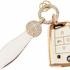 Best Pirce ???? Car Key Cover For Volkswagen Jetta Tiguan Atlas Arteon Taos TPU Soft Keys Fob Case Shell Glitter Keychain Keys Accessories White Gold Girl ???? Women ⭐ -Car Seat Covers shop 41Nvp4MogwL. AC