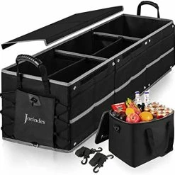 Budget ???? Collapsible Trunk Organizer For Car With Insulated Leak Proof Cooler Bag, 3 Compartments SUV Cargo Organizer Removable Dividers, 5 In1 Car Storage Organizer with Foldable Lid,2 Tie-Down Straps(Black) ???? -Car Seat Covers shop 41OIjK37vsL. AC