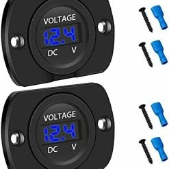 Flash Sale ???? DC 12V 24V Car Voltmeter LED Digital Display Voltmeter Panel, Waterproof Digital Round Panel Voltage Tester Gauge Meter With Terminals For Boat Marine Vehicle Motorcycle Truck ATV UTV (Blue Light) Gr ❤️ 21 Flash Sale ???? DC 12V 24V Car Voltmeter LED Digital Display Voltmeter Panel, Waterproof Digital Round Panel Voltage Tester Gauge Meter With Terminals For Boat Marine Vehicle Motorcycle Truck ATV UTV (Blue Light) Gr ❤️ -Car Seat Covers shop 41OpsmGulIS. AC