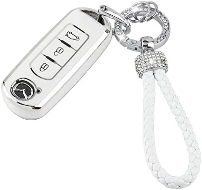 Discount ???? UHONSN For Nissan Key Fob Cover 4 Button Auto Start Soft TPU Smart Keyless Case Keys Protector Chain Cute Car Accessories Girly White ⌛ 10 Discount ???? UHONSN For Nissan Key Fob Cover 4 Button Auto Start Soft TPU Smart Keyless Case Keys Protector Chain Cute Car Accessories Girly White ⌛ - Image 8