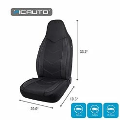 Budget ✔️ High Back Front Car Seat Covers - Sports Carbon Fiber Mesh Design, Universal Fit, Airbag Compatible (Black) High Back Red ❤️ -Car Seat Covers shop 41Pxf49yRwL