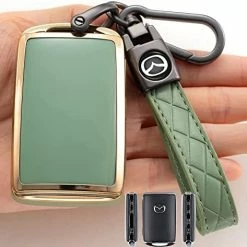 Best Pirce ???? Smart Key Fob Case Cover Protector With Leather Key Holder Compatible With 2019-2022 Mazda 3, Mazda 3 Hatchback, 2020-2022 Mazda CX-5, CX-30, CX-10（3-4-Button），White ???? -Car Seat Covers shop 41PzLj5mVL. AC