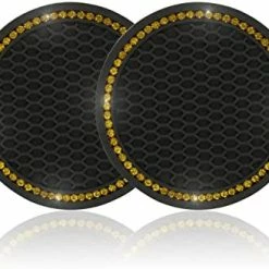 Promo ???? Car Cup Holder Coaster, 2 Pack Universal Auto Anti Slip Cup Holder Insert Coaster, Bling Crystal Rhinestone Car Interior Accessories-Black ???? -Car Seat Covers shop 41QjmPOCi L. AC