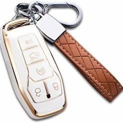Deals ???? For Ford Key Fob Cover, Premium Soft TPU Full Protection Key Fob Case For Ford Fusion Mustang F150 Edge Explorer Lincoln MKZ MKC MKX Smart Remote Key Protector,Size A-ivory ???? -Car Seat Covers shop 41QnAqpyFL. AC