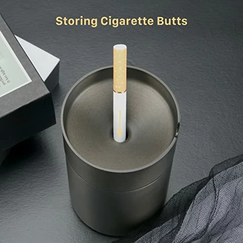 Buy ✔️ Car Ashtray With Lid Smell Proof,Stainless Steel Portable Smokeless Cigarette Ashtrays,Detachable Windproof Automatically Extinguished Ash Tray For Travel Home Office Outdoor Black ???? 6 Buy ✔️ Car Ashtray With Lid Smell Proof,Stainless Steel Portable Smokeless Cigarette Ashtrays,Detachable Windproof Automatically Extinguished Ash Tray For Travel Home Office Outdoor Black ???? - Image 4